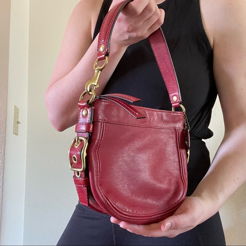 Coach Red Leather Shoulder Bag
